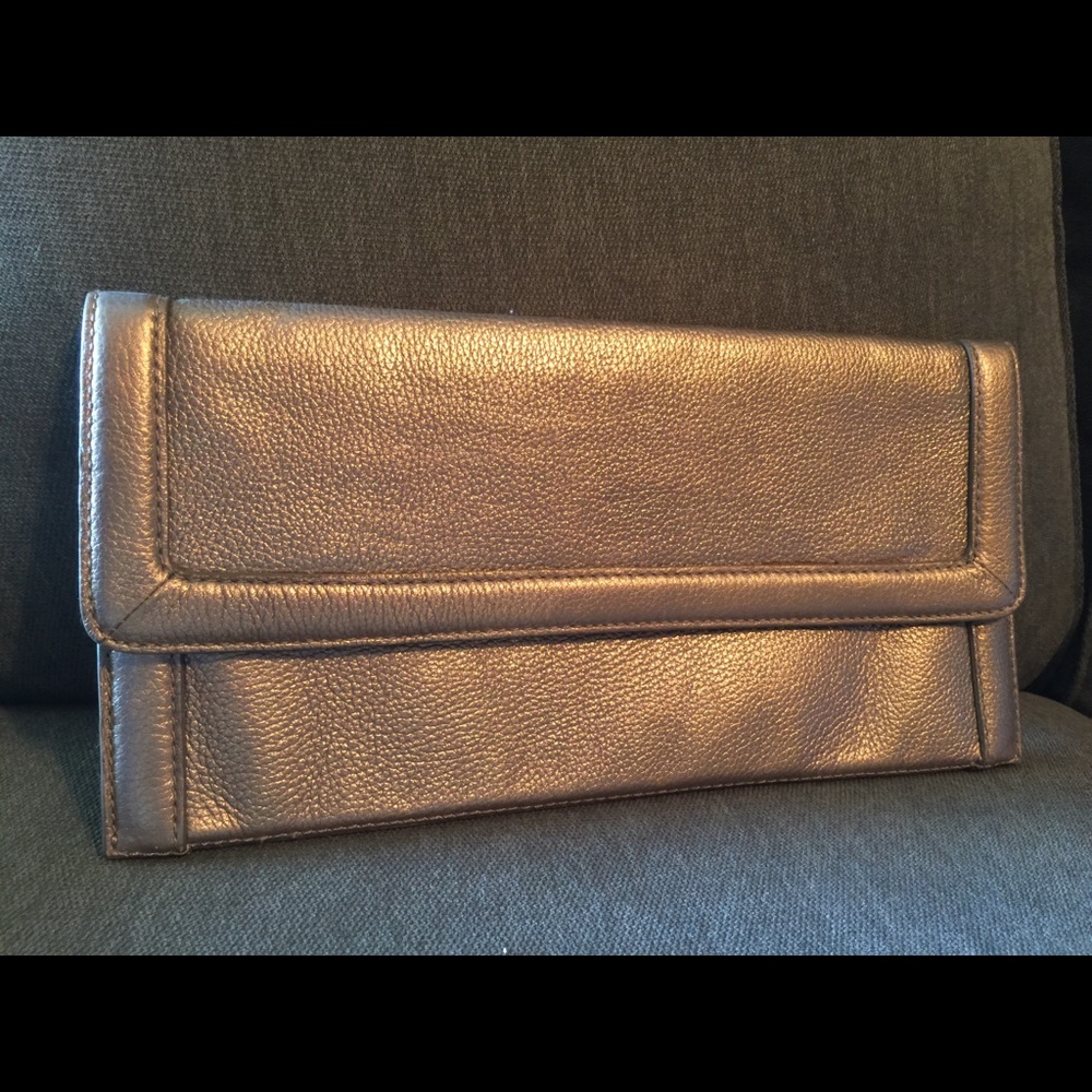 Banana Republic Gold Leather Clutch